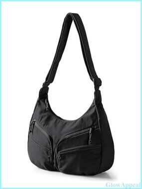 RFID Blocking Crescent Crossbody Bag with Bottle Holder